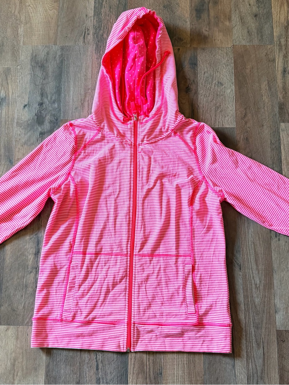made for life Pink Striped Hooded Zip-Up Sweatshirt